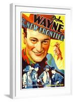 THE NEW FRONTIER (aka FRONTIER HORIZON), John Wayne, movie poster art, 1935.-null-Framed Art Print