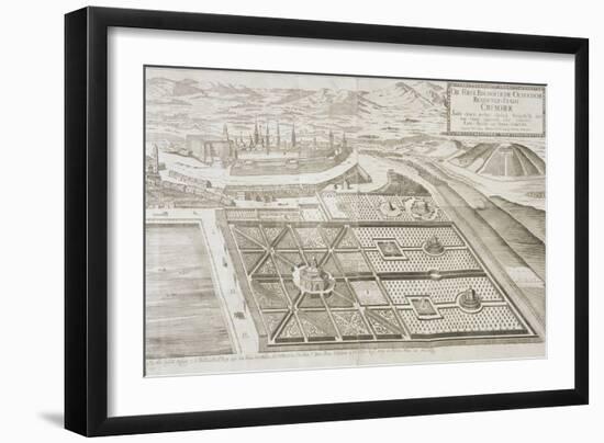 The New Gardens at Cremsier, the Residence of the Prince-Bishop, Published C.1700-Georg Matthaus Vischer-Framed Giclee Print