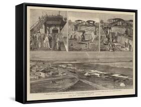 The New Harbour Works at Madras-null-Framed Stretched Canvas