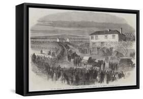 The New Hartley Pit Calamity, the Funeral Procession Leaving Colliery Row for Earsdon Churchyard-null-Framed Stretched Canvas