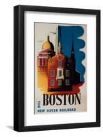 The New Haven Railroad Advertising Travel Poster, Boston-David Pollack-Framed Photographic Print