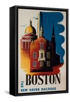The New Haven Railroad Advertising Travel Poster, Boston-David Pollack-Framed Stretched Canvas