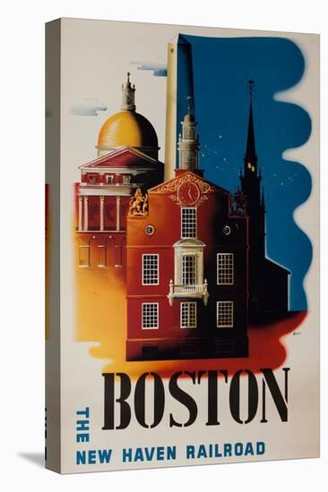 The New Haven Railroad Advertising Travel Poster, Boston-David Pollack-Stretched Canvas