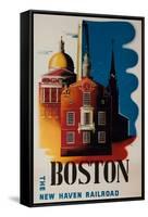 The New Haven Railroad Advertising Travel Poster, Boston-David Pollack-Framed Stretched Canvas