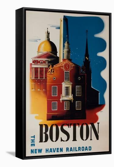 The New Haven Railroad Advertising Travel Poster, Boston-David Pollack-Framed Stretched Canvas