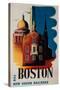 The New Haven Railroad Advertising Travel Poster, Boston-David Pollack-Stretched Canvas