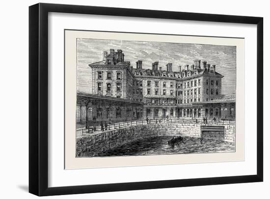 The New Hotel and Railway Terminus Holyhead 1880-null-Framed Giclee Print