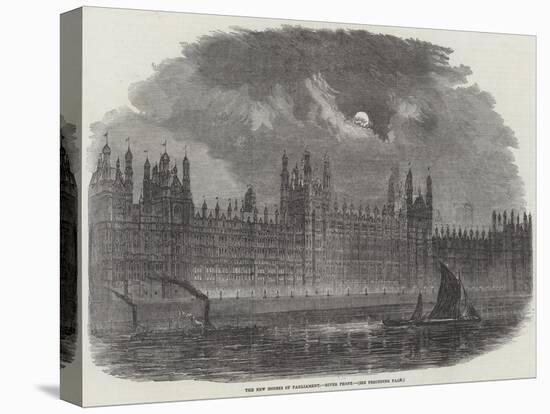 The New Houses of Parliament, River Front-null-Stretched Canvas