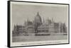 The New Hungarian Houses of Parliament at Budapest-null-Framed Stretched Canvas