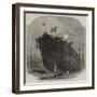 The New Iron-Clad Fleet, Launch of Her Majesty's Frigate Valiant, 34 Guns, at Millwall-Edwin Weedon-Framed Giclee Print