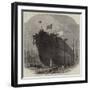 The New Iron-Clad Fleet, Launch of Her Majesty's Frigate Valiant, 34 Guns, at Millwall-Edwin Weedon-Framed Giclee Print