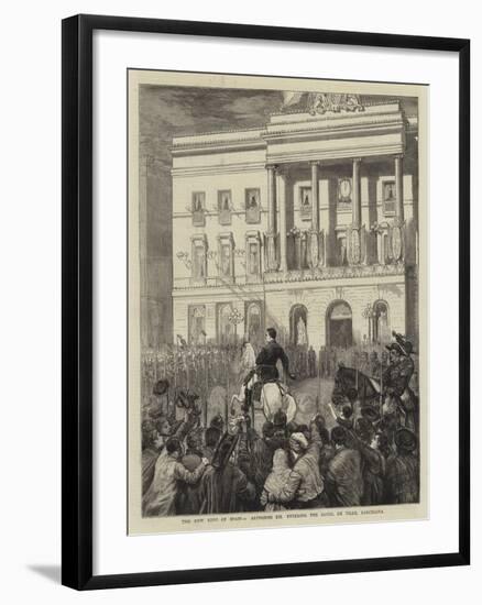 The New King of Spain, Alphonso XII Entering the Hotel De Ville, Barcelona-Joseph Nash-Framed Giclee Print