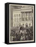The New King of Spain, Alphonso XII Entering the Hotel De Ville, Barcelona-Joseph Nash-Framed Stretched Canvas