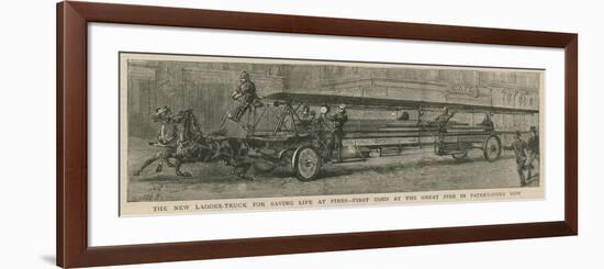 The New Ladder Truck for Saving Life at Fires, First Used at the Great Fire in Paternoster Row-null-Framed Giclee Print