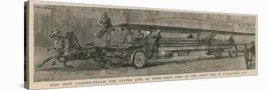 The New Ladder Truck for Saving Life at Fires, First Used at the Great Fire in Paternoster Row-null-Stretched Canvas