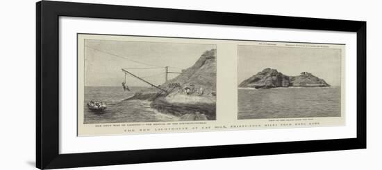 The New Lighthouse at Gap Rock, Thirty-Four Miles from Hong Kong-null-Framed Giclee Print