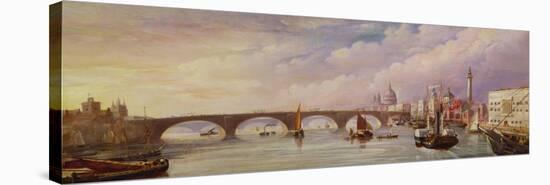 The New London Bridge with the Approach to Billingsgate Market-Thomas Mann Baynes-Stretched Canvas