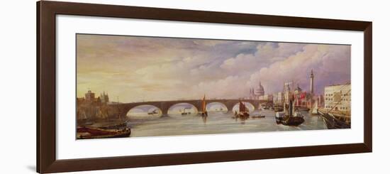 The New London Bridge with the Approach to Billingsgate Market-Thomas Mann Baynes-Framed Premium Giclee Print