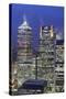 The New London Financial District in the Docklands at Dusk.-David Bank-Stretched Canvas
