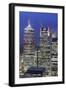 The New London Financial District in the Docklands at Dusk.-David Bank-Framed Photographic Print