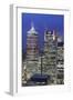 The New London Financial District in the Docklands at Dusk.-David Bank-Framed Photographic Print