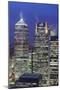 The New London Financial District in the Docklands at Dusk.-David Bank-Mounted Photographic Print