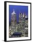 The New London Financial District in the Docklands at Dusk.-David Bank-Framed Photographic Print