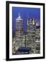 The New London Financial District in the Docklands at Dusk.-David Bank-Framed Photographic Print