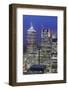 The New London Financial District in the Docklands at Dusk.-David Bank-Framed Photographic Print