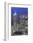 The New London Financial District in the Docklands at Dusk.-David Bank-Framed Photographic Print