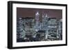 The New London Financial District in the Docklands at Night.-David Bank-Framed Photographic Print