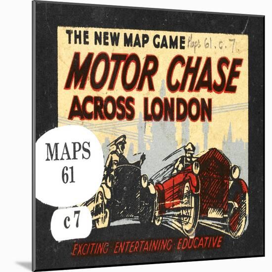 The New Map Game : Motor Chase across London, ca. 1925-null-Mounted Giclee Print