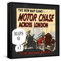 The New Map Game : Motor Chase across London, ca. 1925-null-Framed Stretched Canvas