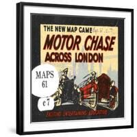 The New Map Game : Motor Chase across London, ca. 1925-null-Framed Giclee Print