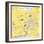 The New Map Game : Motor Chase across London, ca. 1925-null-Framed Premium Giclee Print