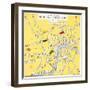 The New Map Game : Motor Chase across London, ca. 1925-null-Framed Giclee Print