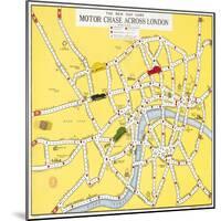 The New Map Game : Motor Chase across London, ca. 1925-null-Mounted Giclee Print