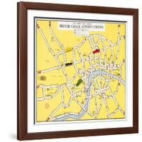 The New Map Game : Motor Chase across London, ca. 1925-null-Framed Giclee Print