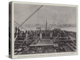 The New Marine Palace and Pier at Brighton, the Mayoress Fixing the First Column of the Pavilion-null-Stretched Canvas