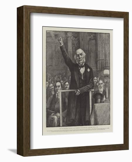 The New Midlothian Campaign, Mr Gladstone at the Music-Hall, Edinburgh, 30 June 1892-null-Framed Giclee Print