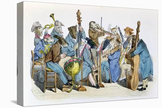 The New Musical Language, Caricature from Les Metamorphoses du Jour Series, Reprinted in 1854-Grandville-Stretched Canvas