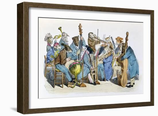 The New Musical Language, Caricature from Les Metamorphoses du Jour Series, Reprinted in 1854-Grandville-Framed Giclee Print