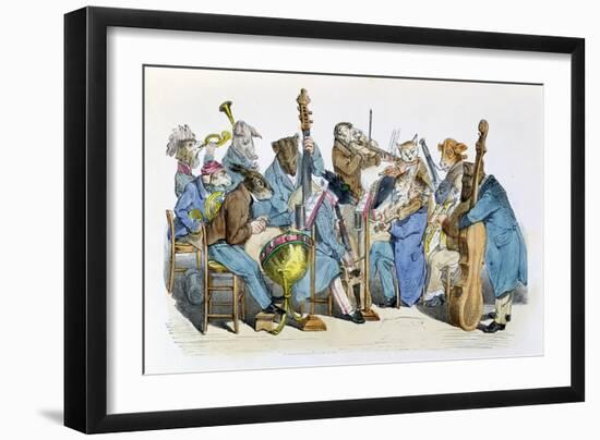 The New Musical Language, Caricature from Les Metamorphoses du Jour Series, Reprinted in 1854-Grandville-Framed Giclee Print
