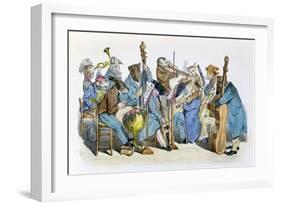 The New Musical Language, Caricature from Les Metamorphoses du Jour Series, Reprinted in 1854-Grandville-Framed Giclee Print