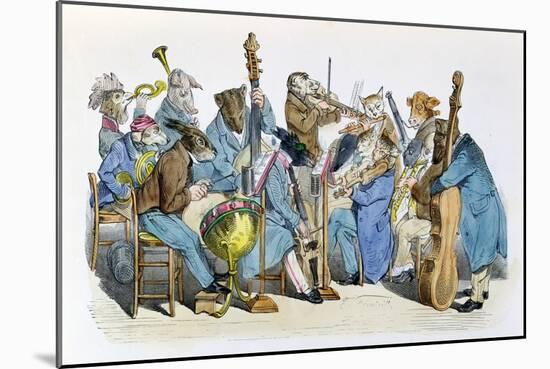 The New Musical Language, Caricature from Les Metamorphoses du Jour Series, Reprinted in 1854-Grandville-Mounted Giclee Print