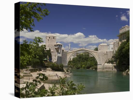 The New Old Bridge Over the Fast Flowing River Neretva, Mostar, Bosnia, Bosnia-Hertzegovina-Graham Lawrence-Stretched Canvas