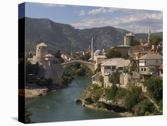 The New Old Bridge Over the Fast Flowing River Neretva, Mostar, Bosnia, Bosnia-Herzegovina, Europe-Graham Lawrence-Stretched Canvas