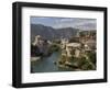 The New Old Bridge Over the Fast Flowing River Neretva, Mostar, Bosnia, Bosnia-Herzegovina, Europe-Graham Lawrence-Framed Photographic Print