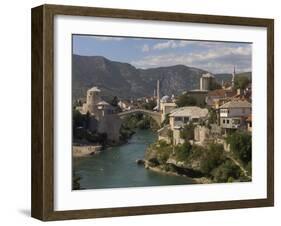 The New Old Bridge Over the Fast Flowing River Neretva, Mostar, Bosnia, Bosnia-Herzegovina, Europe-Graham Lawrence-Framed Photographic Print