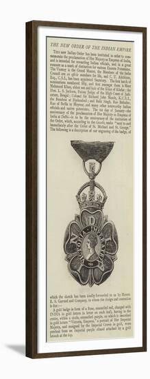 The New Order of the Indian Empire-null-Framed Giclee Print